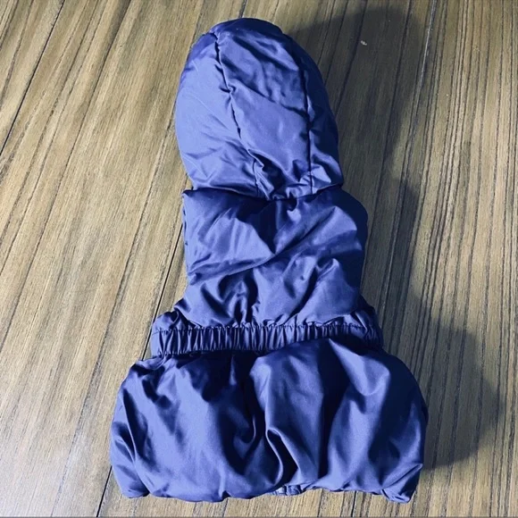 Gymboree little girls navy hooded puffy vest - Picture 7 of 10